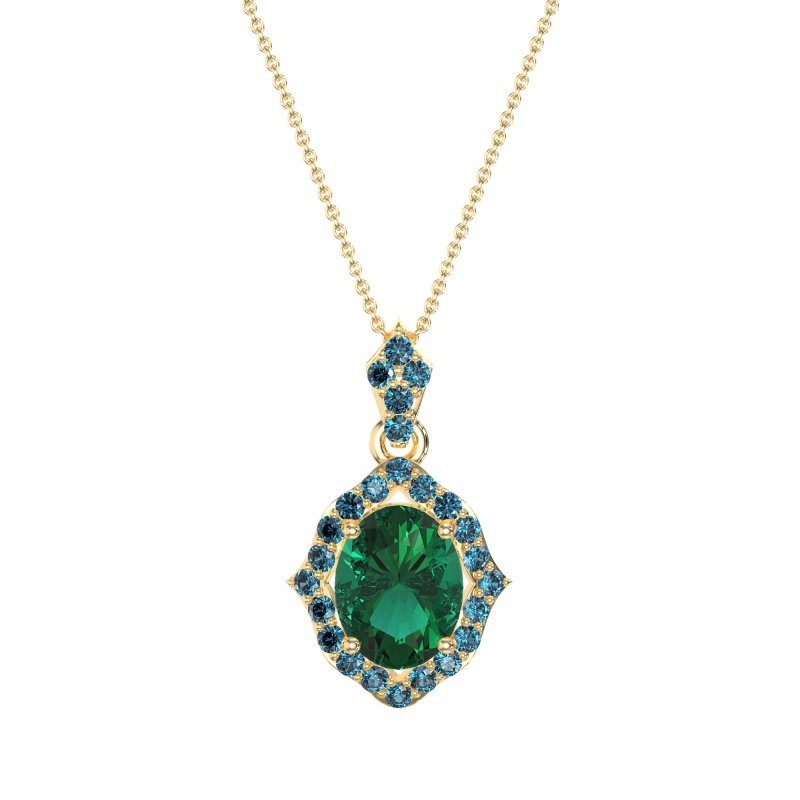 Antique Halo Oval Necklace