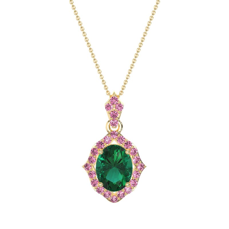 Antique Halo Oval Necklace