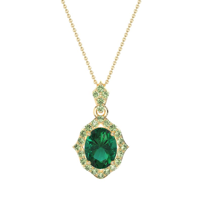 Antique Halo Oval Necklace