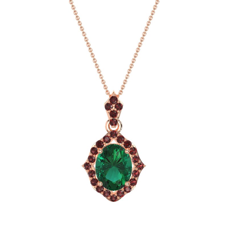 Antique Halo Oval Necklace
