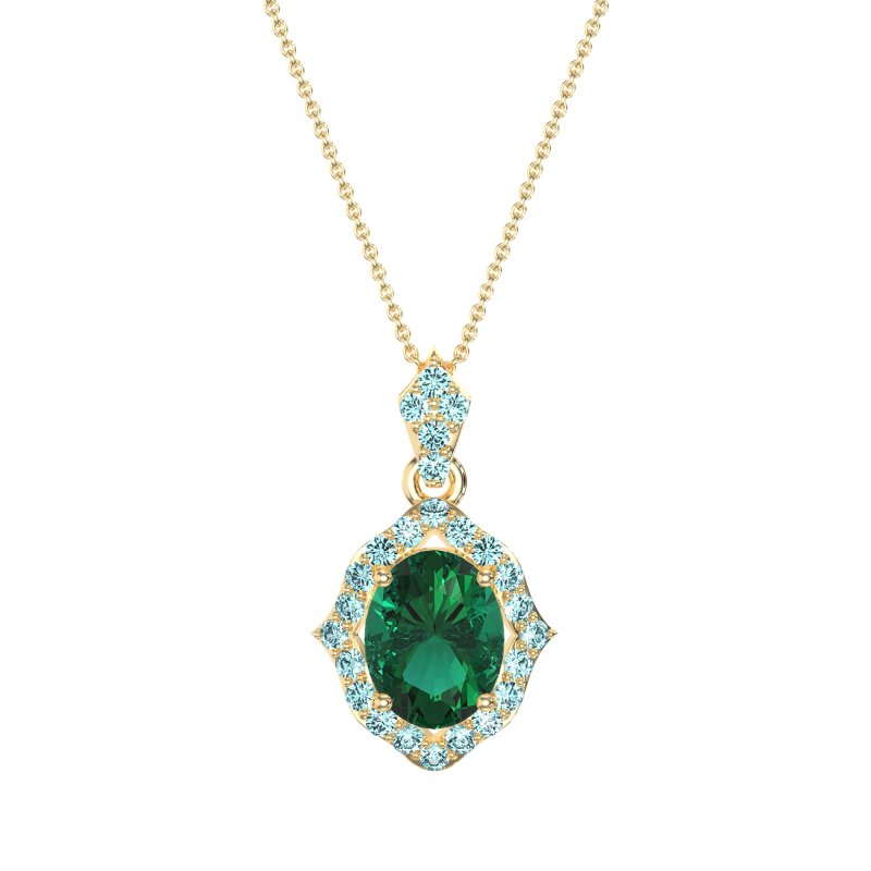 Antique Halo Oval Necklace
