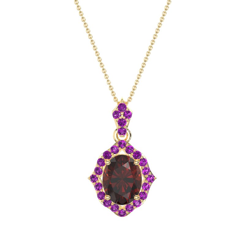 Antique Halo Oval Necklace