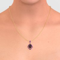 Antique Halo Oval Necklace