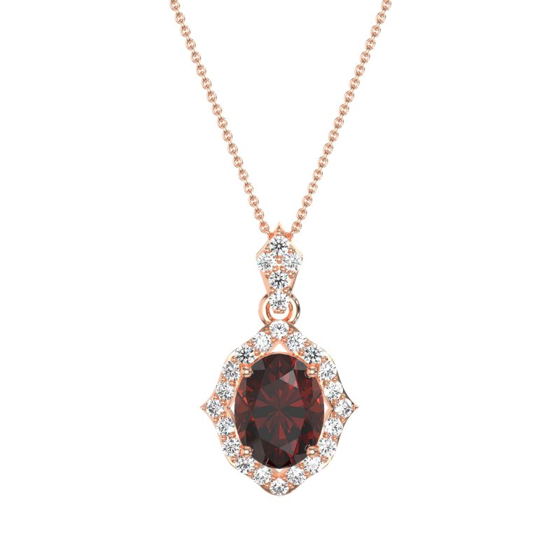 Antique Halo Oval Necklace