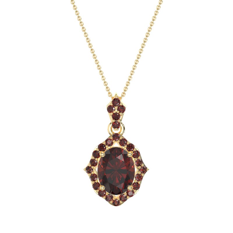 Antique Halo Oval Necklace