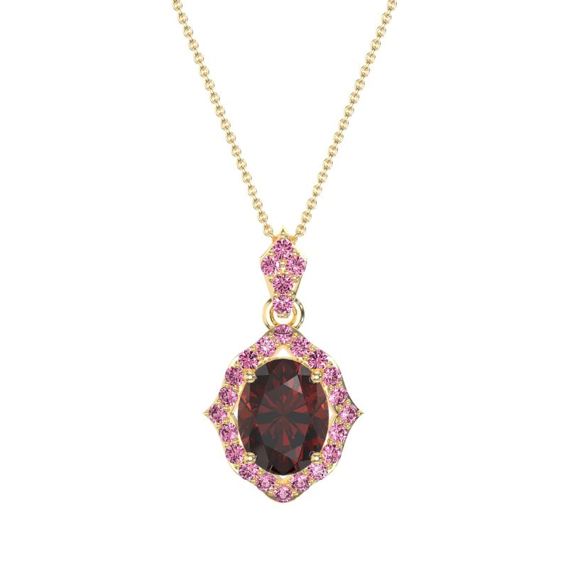 Antique Halo Oval Necklace