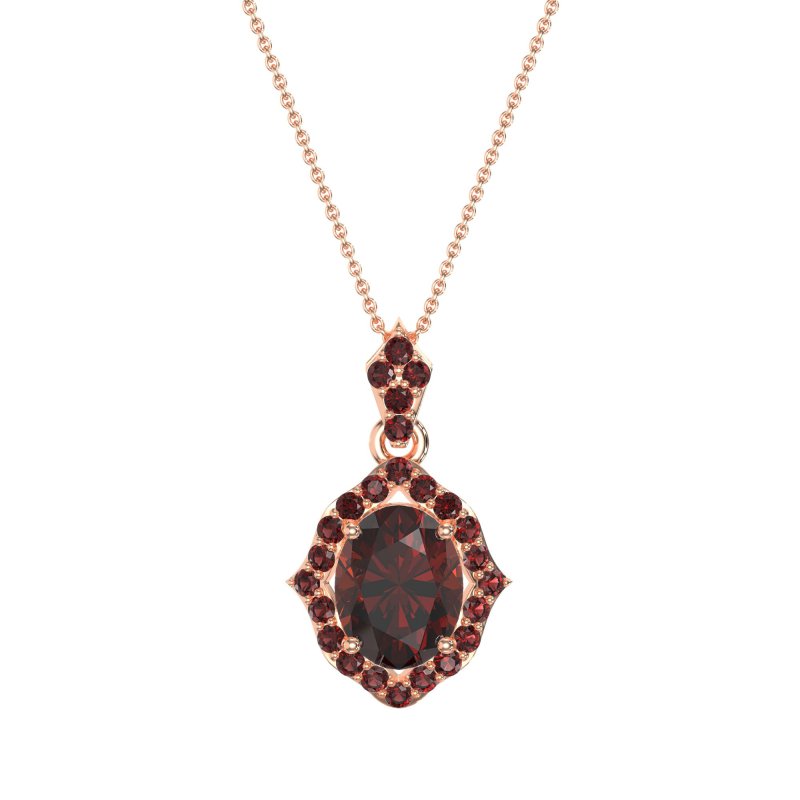 Antique Halo Oval Necklace