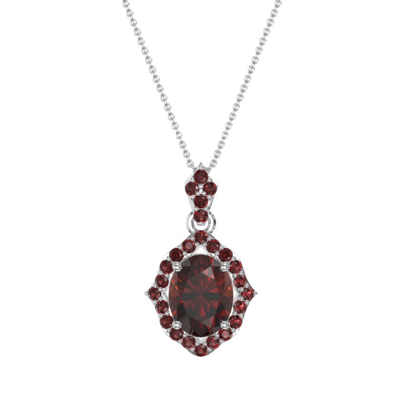 Antique Halo Oval Necklace