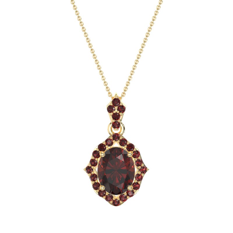 Antique Halo Oval Necklace