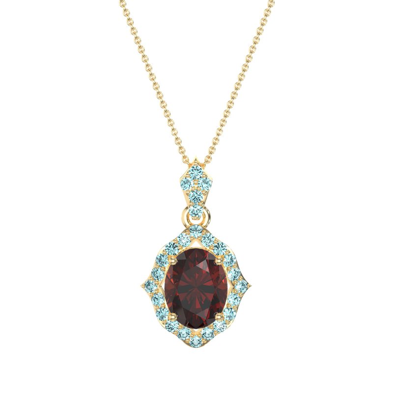 Antique Halo Oval Necklace