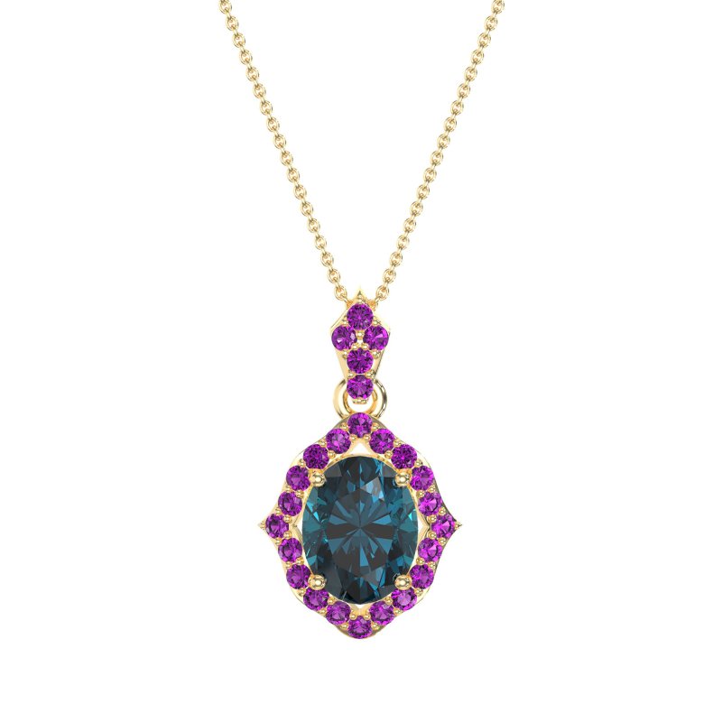 Antique Halo Oval Necklace