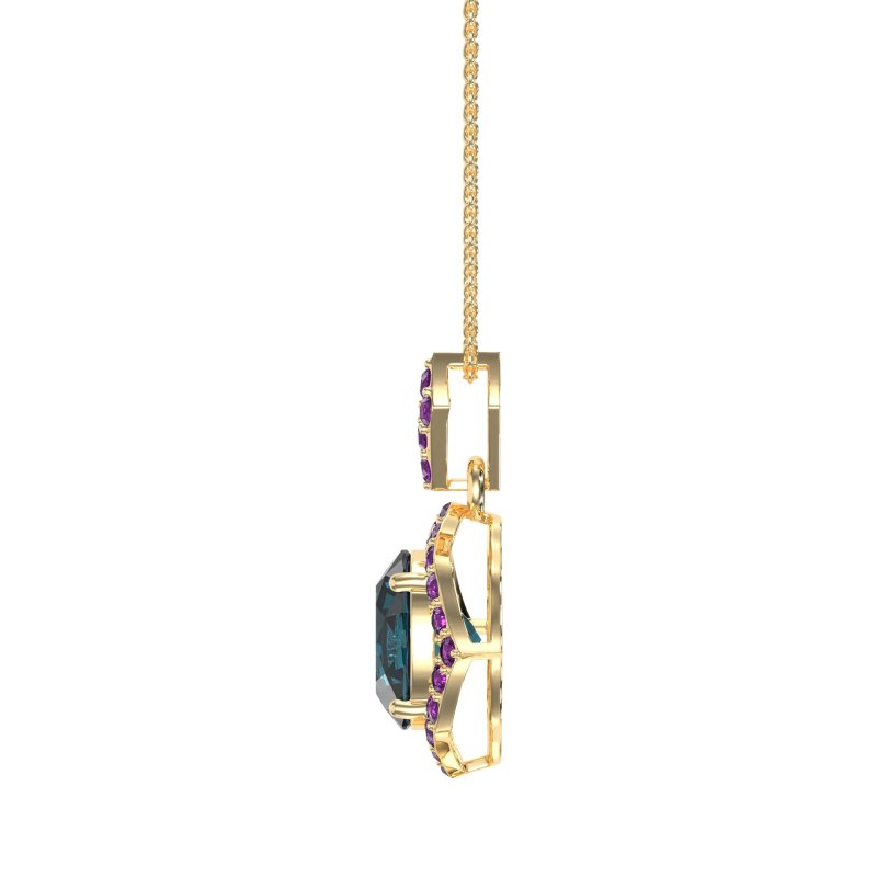 Antique Halo Oval Necklace