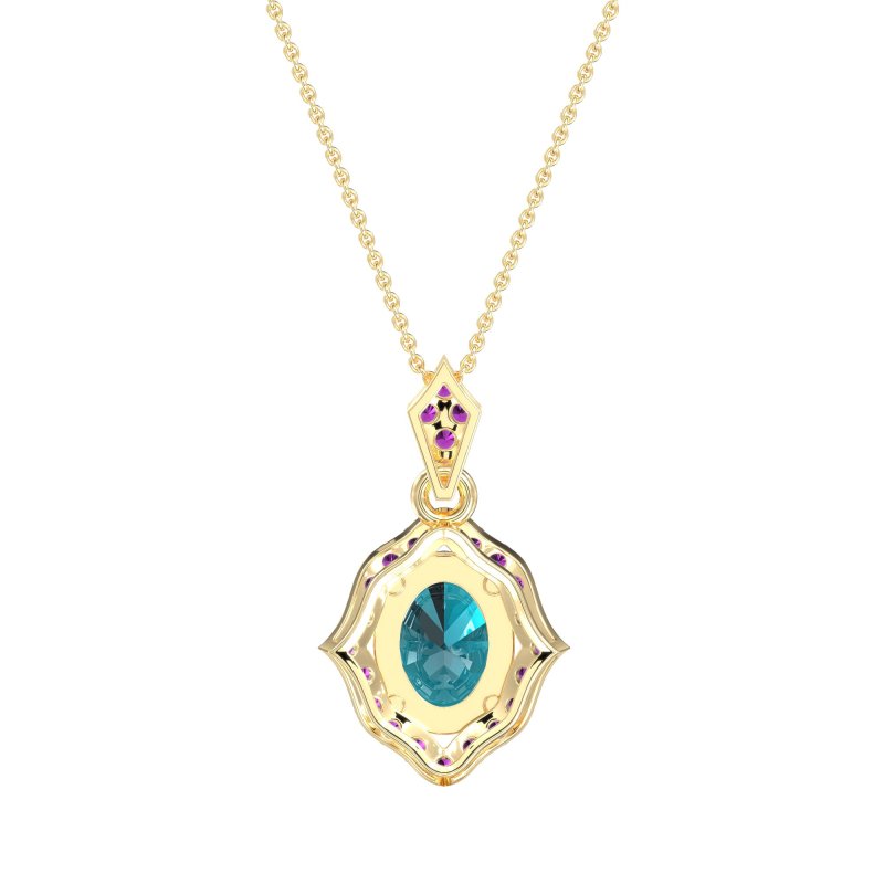 Antique Halo Oval Necklace