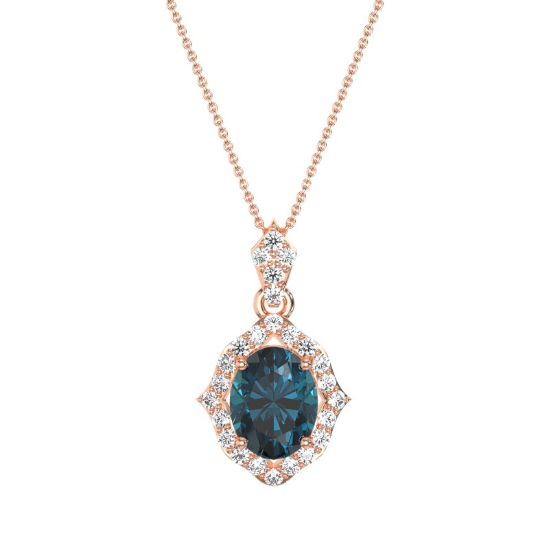 Antique Halo Oval Necklace