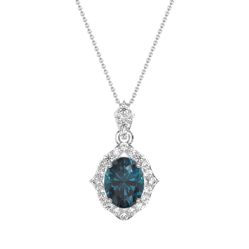Antique Halo Oval Necklace