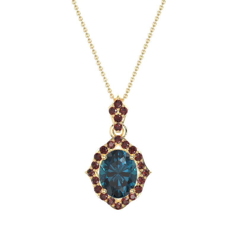 Antique Halo Oval Necklace
