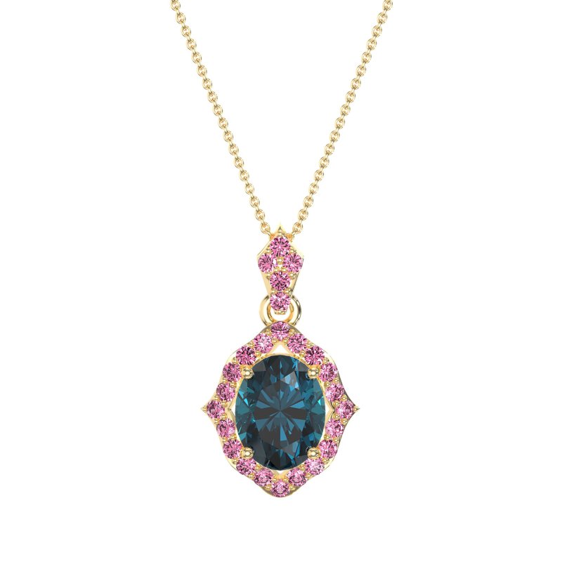Antique Halo Oval Necklace