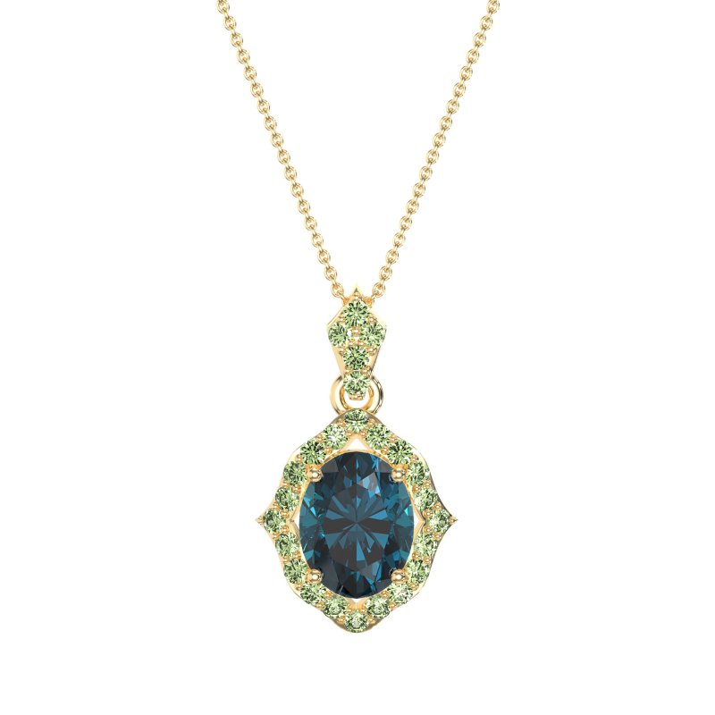 Antique Halo Oval Necklace