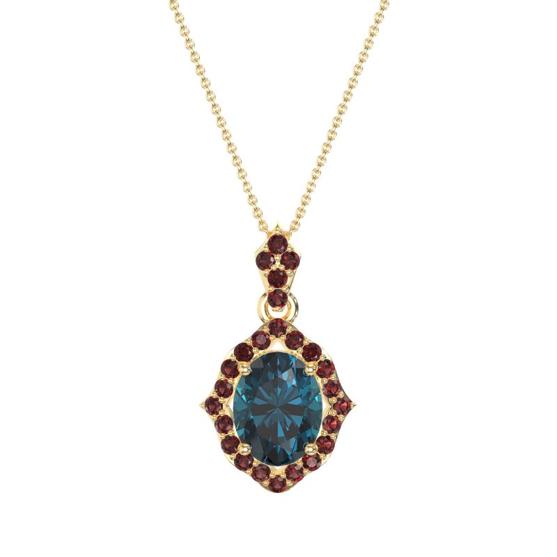 Antique Halo Oval Necklace