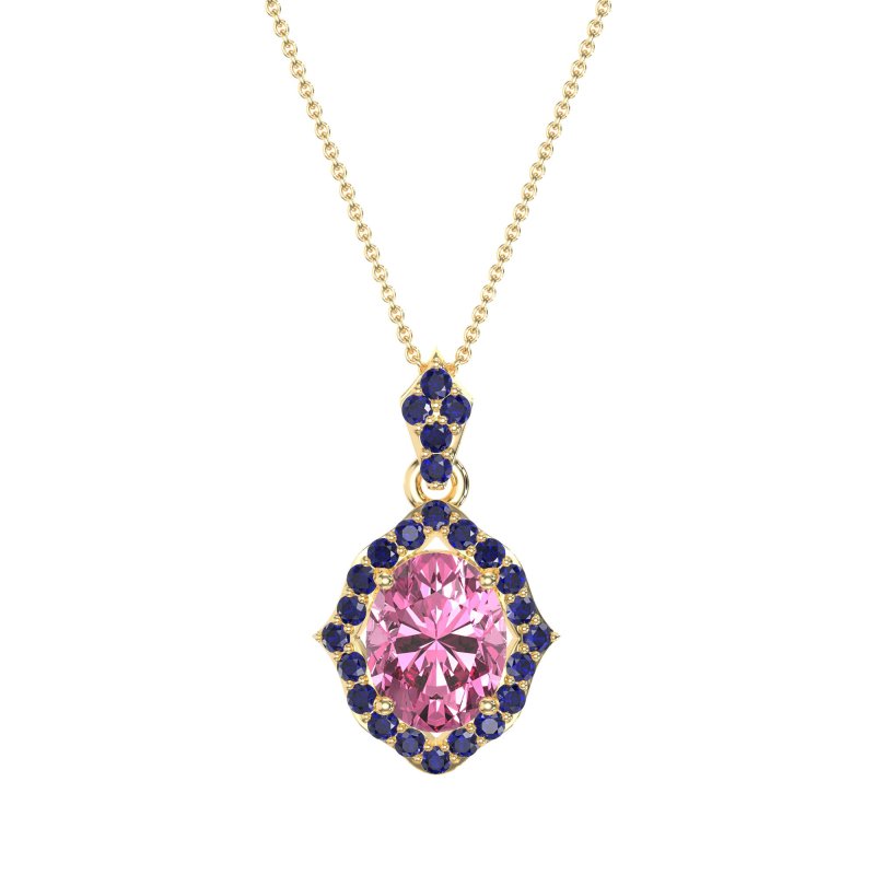 Antique Halo Oval Necklace