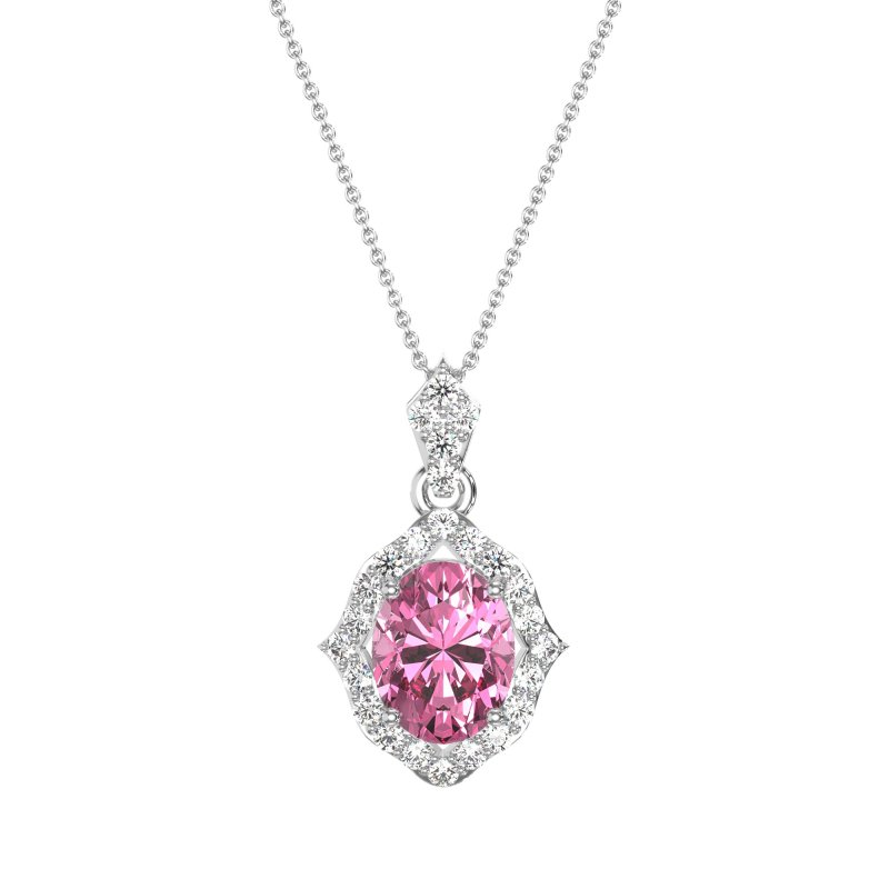 Antique Halo Oval Necklace