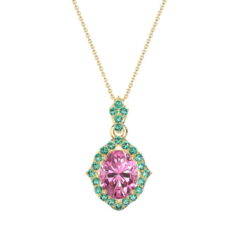 Antique Halo Oval Necklace