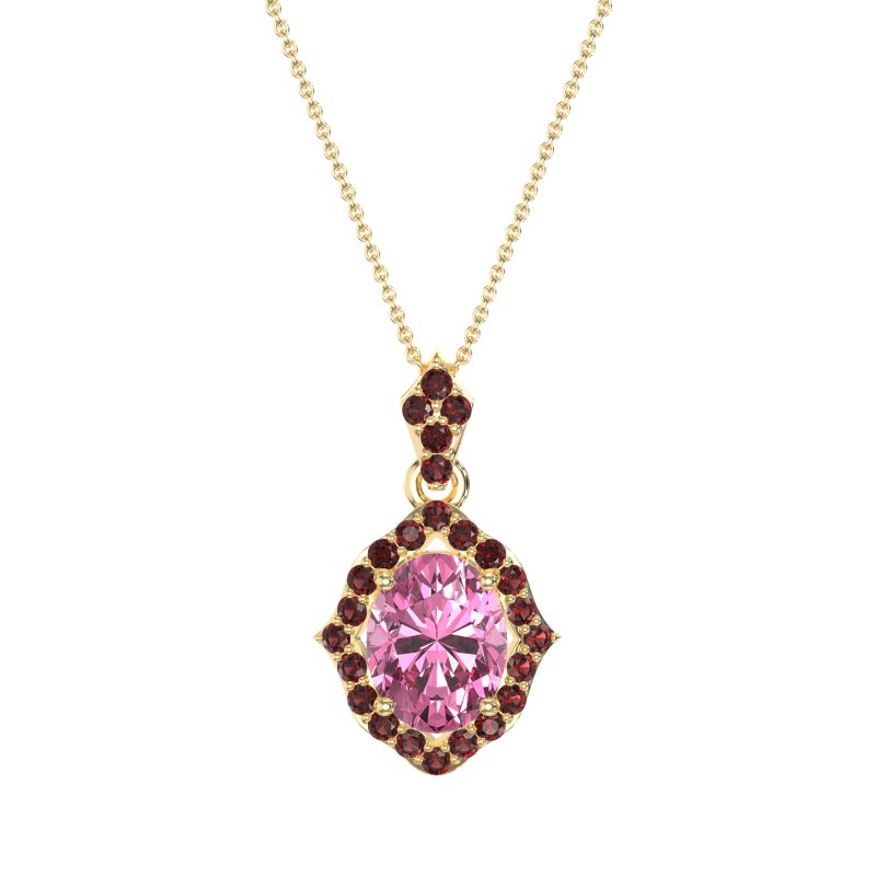 Antique Halo Oval Necklace