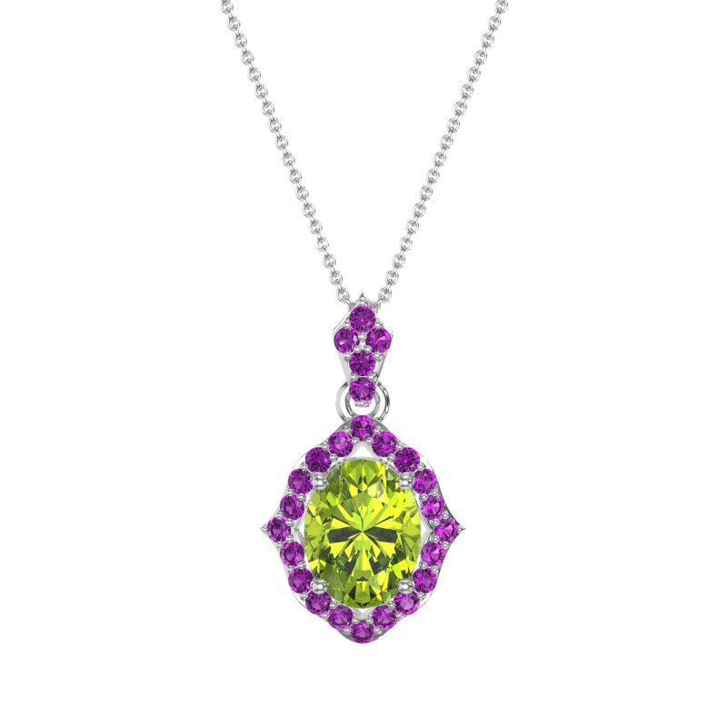 Antique Halo Oval Necklace