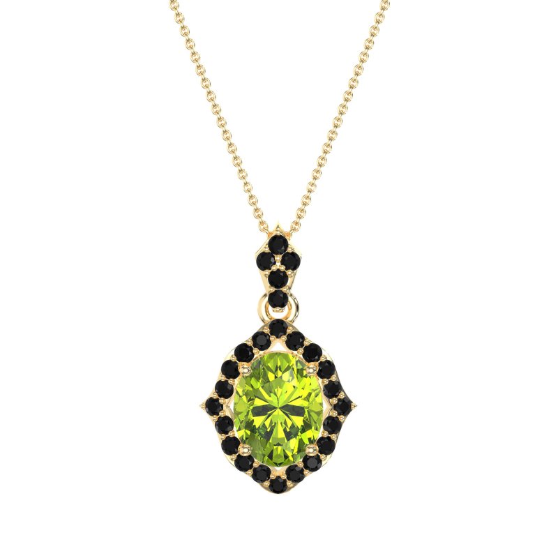 Antique Halo Oval Necklace