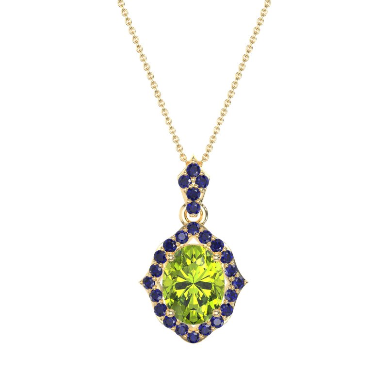 Antique Halo Oval Necklace