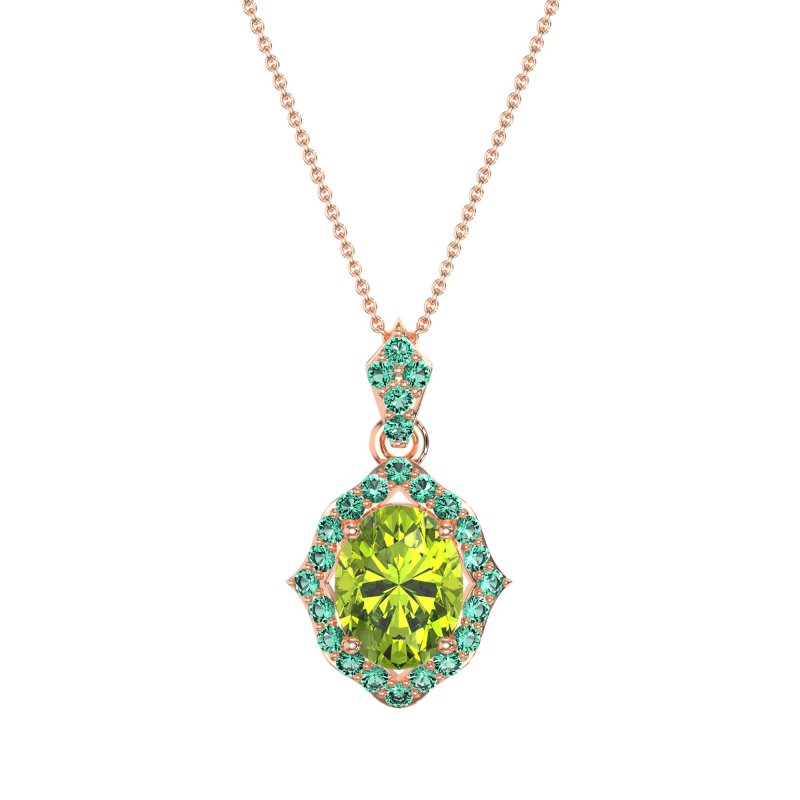 Antique Halo Oval Necklace