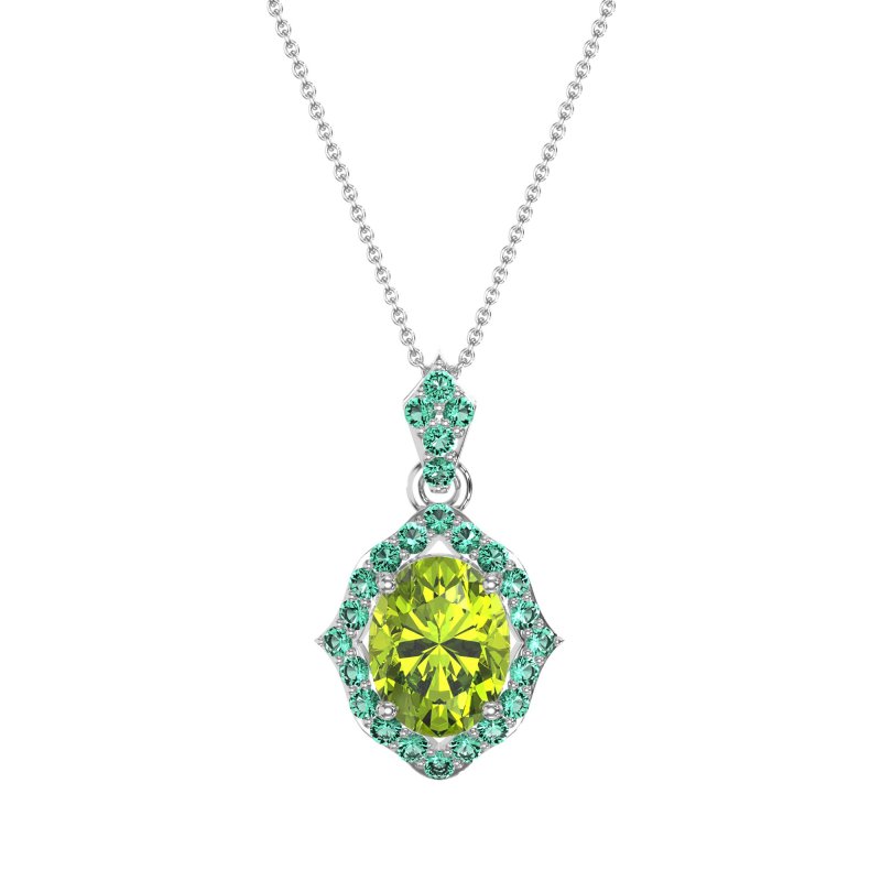 Antique Halo Oval Necklace