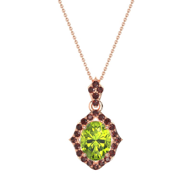 Antique Halo Oval Necklace