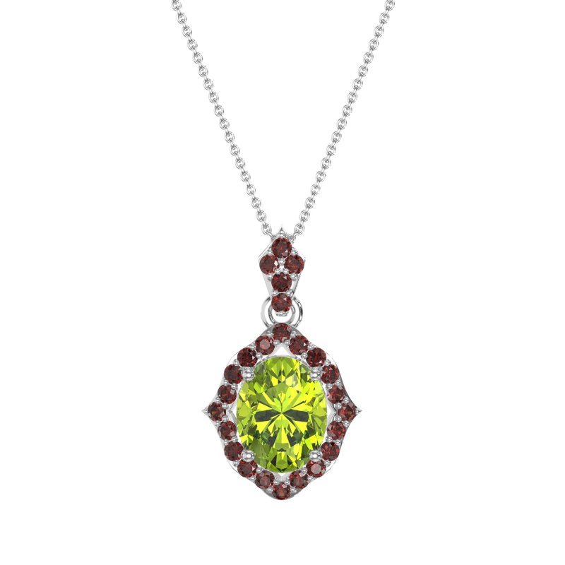 Antique Halo Oval Necklace