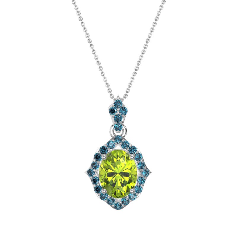 Antique Halo Oval Necklace