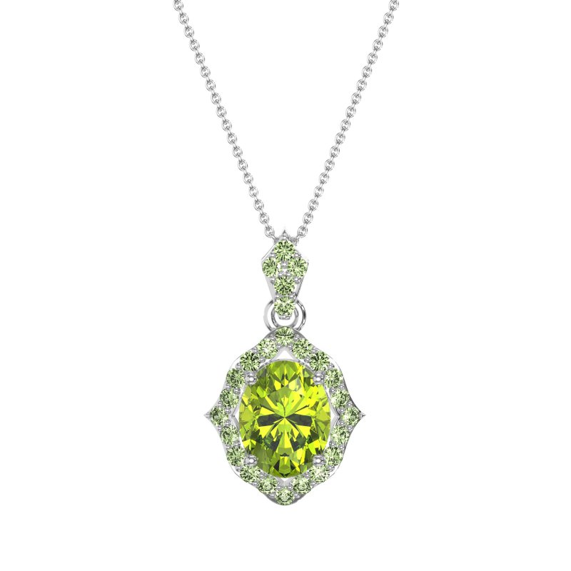 Antique Halo Oval Necklace