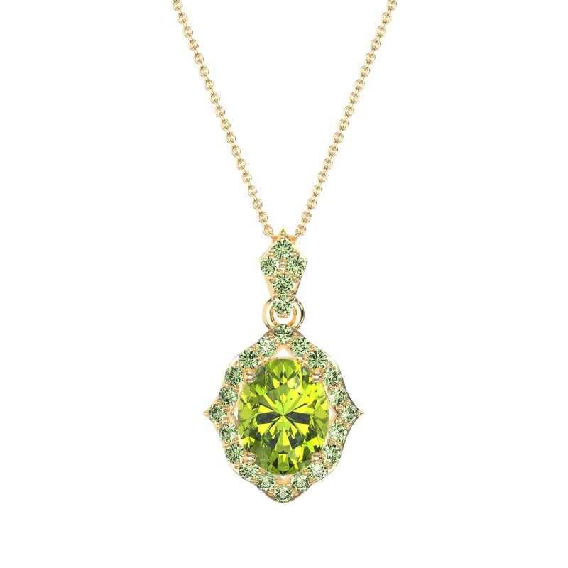 Antique Halo Oval Necklace