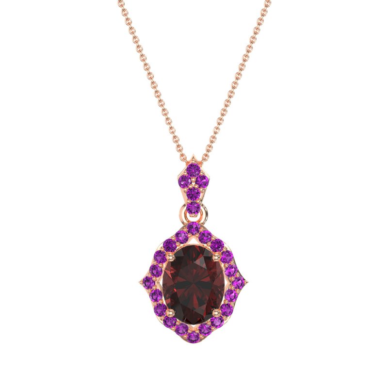 Antique Halo Oval Necklace