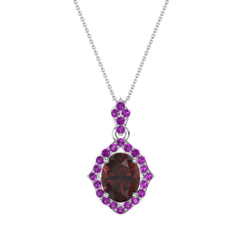 Antique Halo Oval Necklace