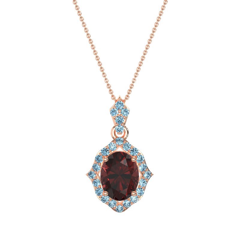 Antique Halo Oval Necklace