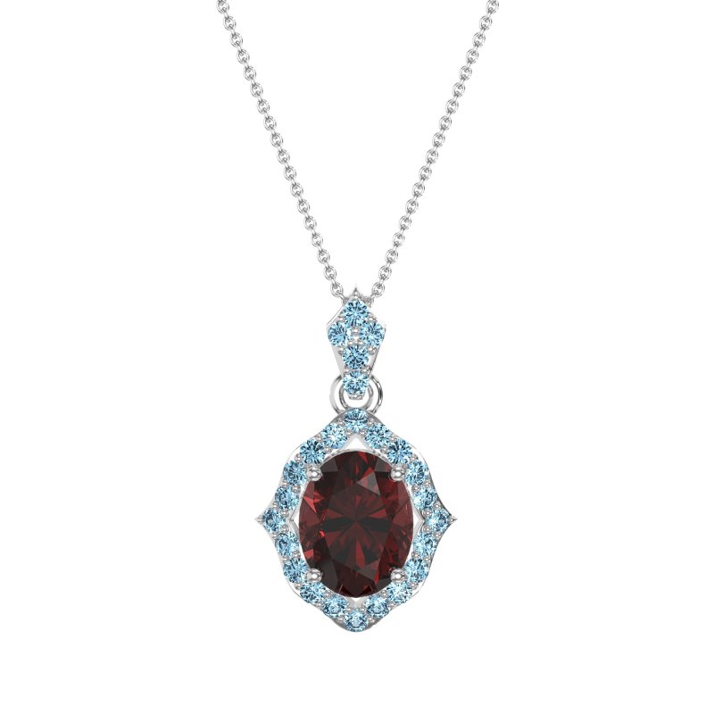 Antique Halo Oval Necklace