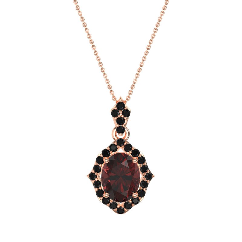 Antique Halo Oval Necklace
