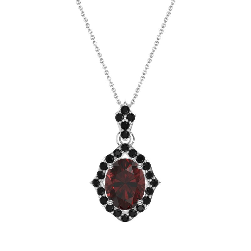 Antique Halo Oval Necklace