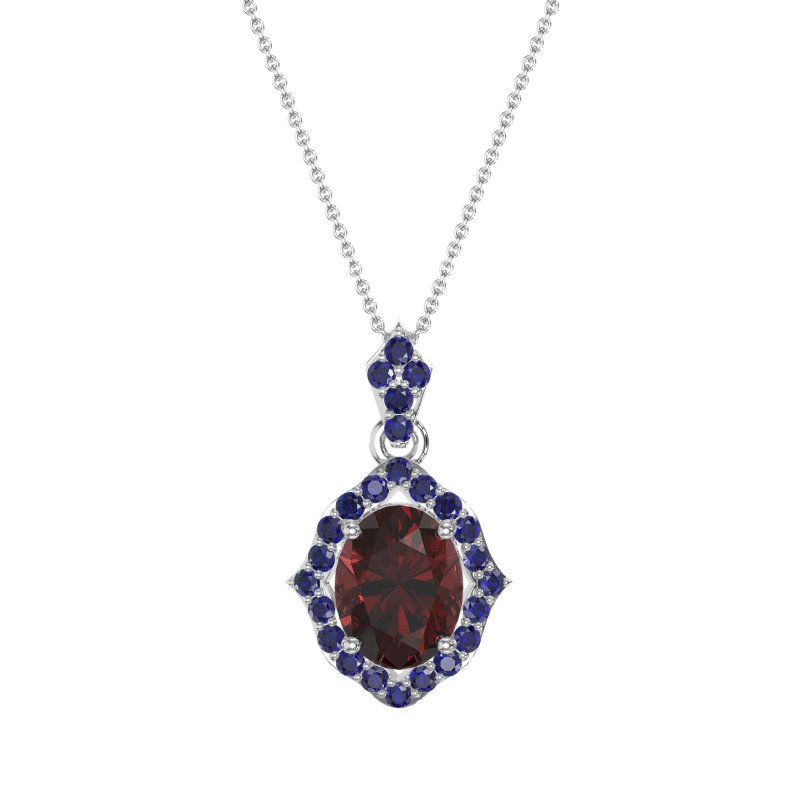 Antique Halo Oval Necklace