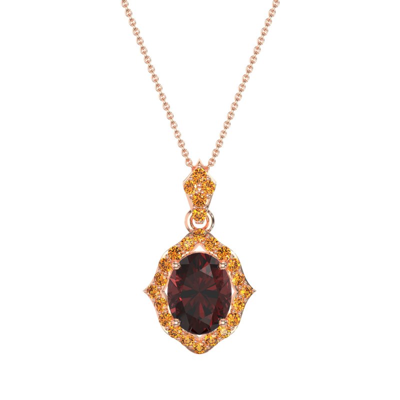 Antique Halo Oval Necklace