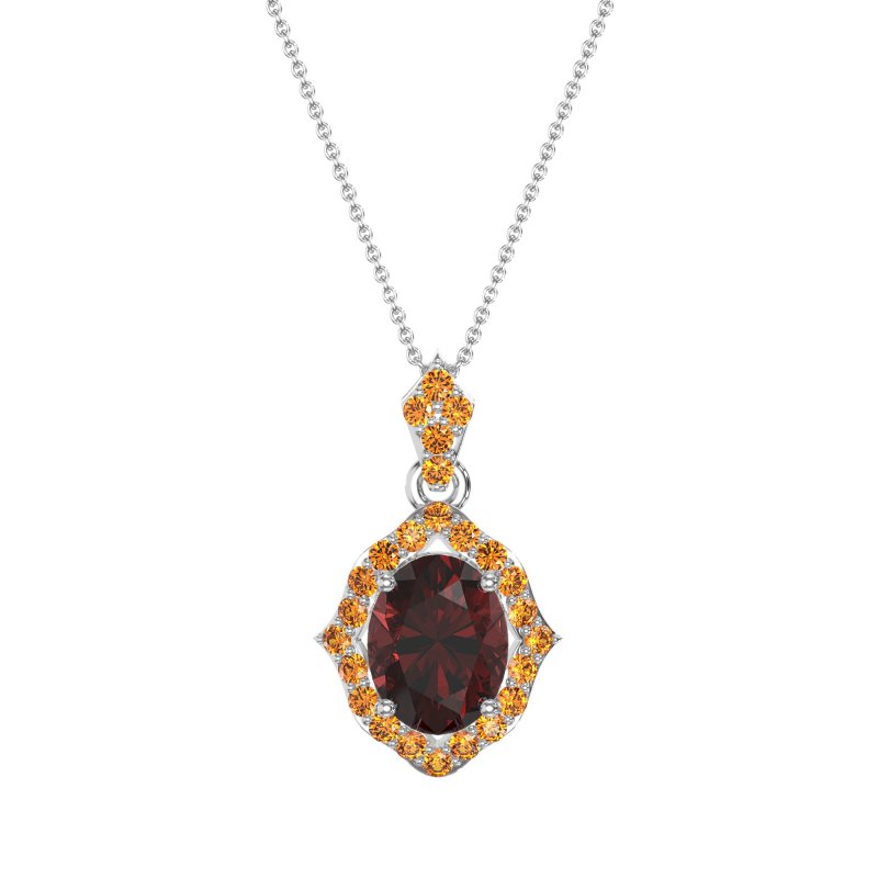 Antique Halo Oval Necklace