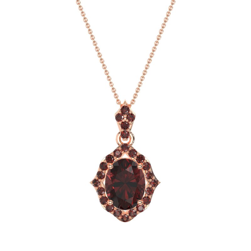 Antique Halo Oval Necklace
