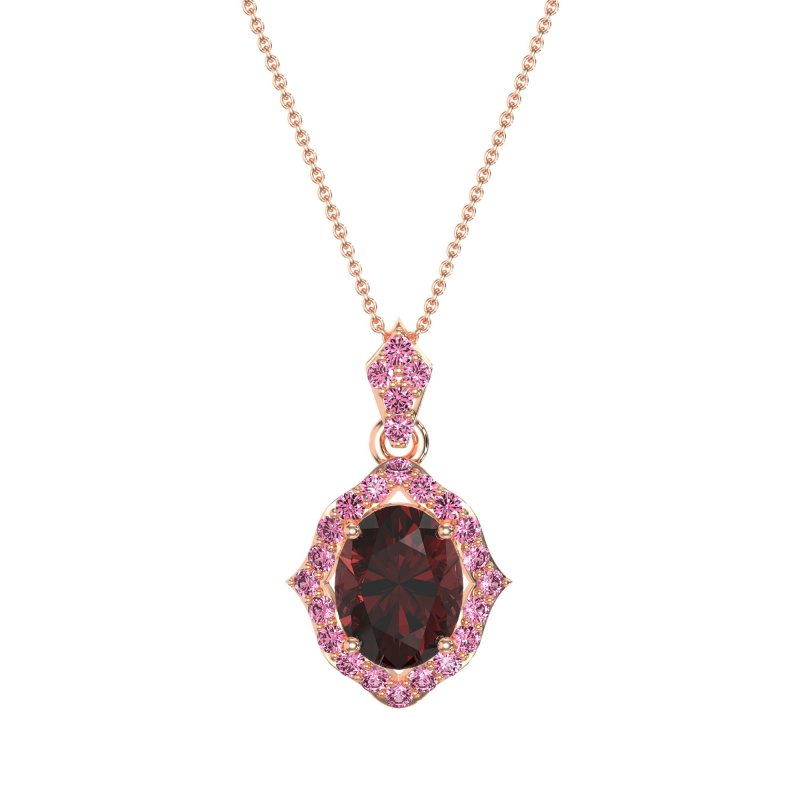 Antique Halo Oval Necklace