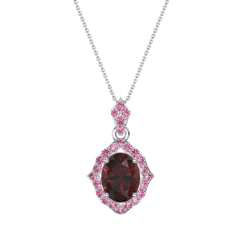 Antique Halo Oval Necklace