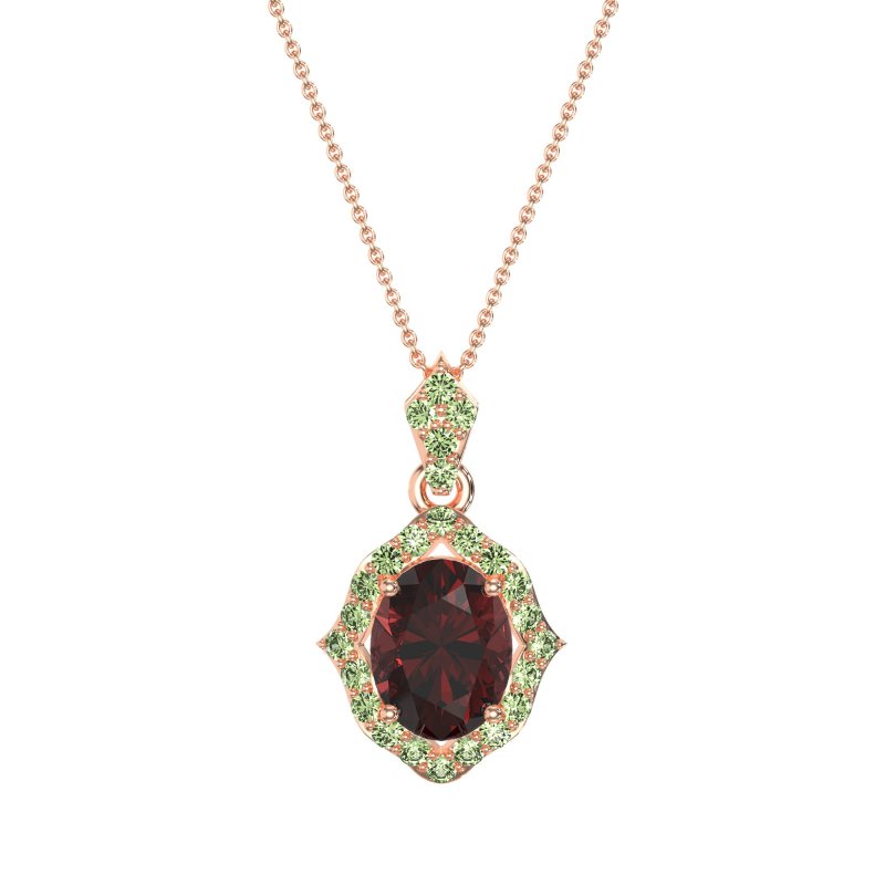 Antique Halo Oval Necklace